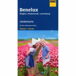 ADAC LÄNDERKARTE BENELUX, BELGIEN, NIEDERLANDE, LUXEMBURG - Straßenkarte