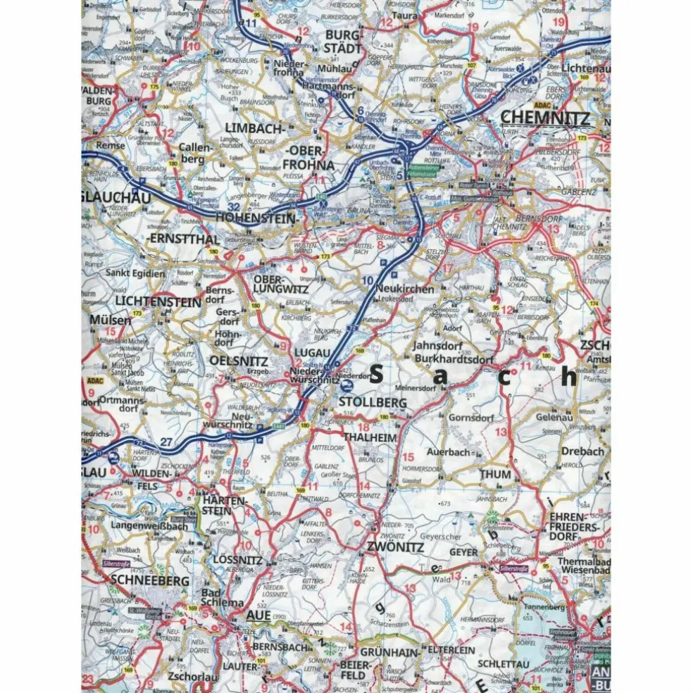 ADAC REGIONALKARTE BLATT 10 DRESDEN, CHEMNITZ 1:150.000 - Straßenkarte