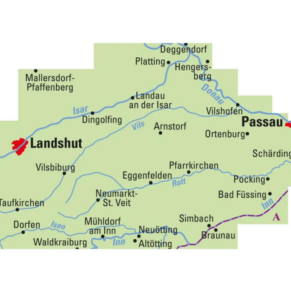 ADFC REGIONALKARTE NIEDERBAYERN MIT TOURENVORSCHLÄGEN - Fahrradkarte