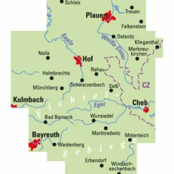 ADFC TRAUMHAFTE E-BIKE-TOUREN IM FICHTELGEBIRGE, 1:75.000 - Fahrradkarte