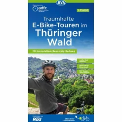 ADFC TRAUMHAFTE E-BIKE-TOUREN IM THÜRINGER WALD, 1:75.000 - Fahrradkarte