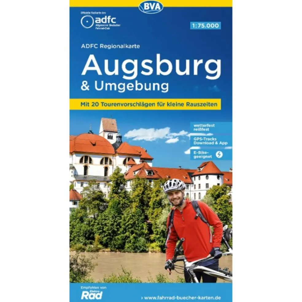 ADFC-REGIONALKARTE AUGSBURG UND UMGEBUNG, 1:75.000 - Fahrradkarte