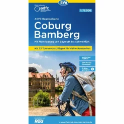 ADFC-REGIONALKARTE COBURG BAMBERG MIT TOURENVORSCHLÄGEN - Fahrradkarte