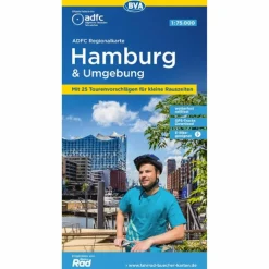 ADFC-REGIONALKARTE HAMBURG UND UMGEBUNG, 1:75.000 - Fahrradkarte