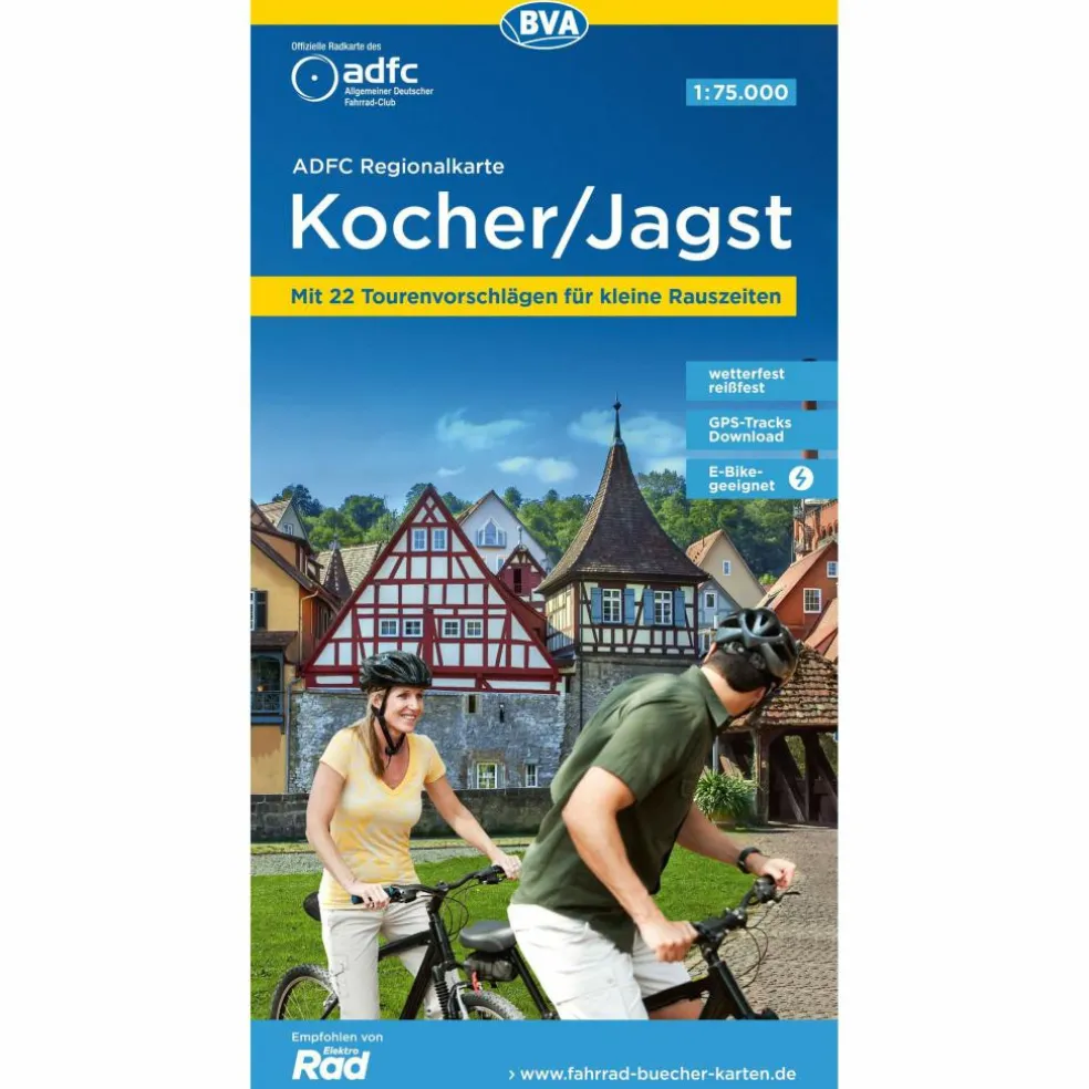 ADFC-REGIONALKARTE KOCHER/ JAGST, 1:75.000 - Fahrradkarte