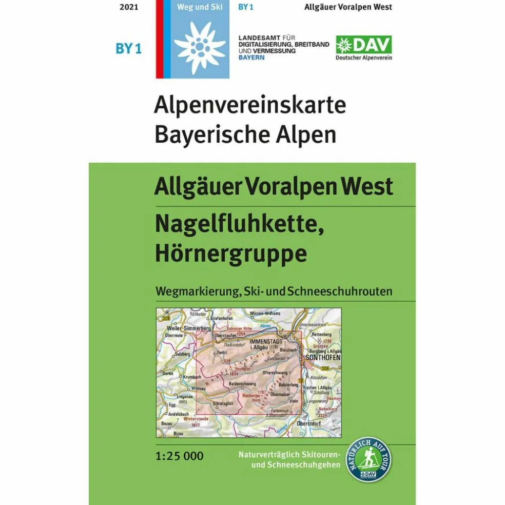 ALLGÄUER VORALPEN WEST, NAGELFLUHKETTE, HÖRNERGRUPPE - Wanderkarte