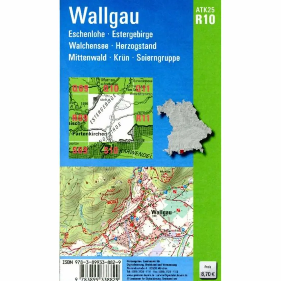 ATK25-R10 WALLGAU (AMTLICHE TOPOGRAPHISCHE KARTE 1:25000) - Wanderkarte