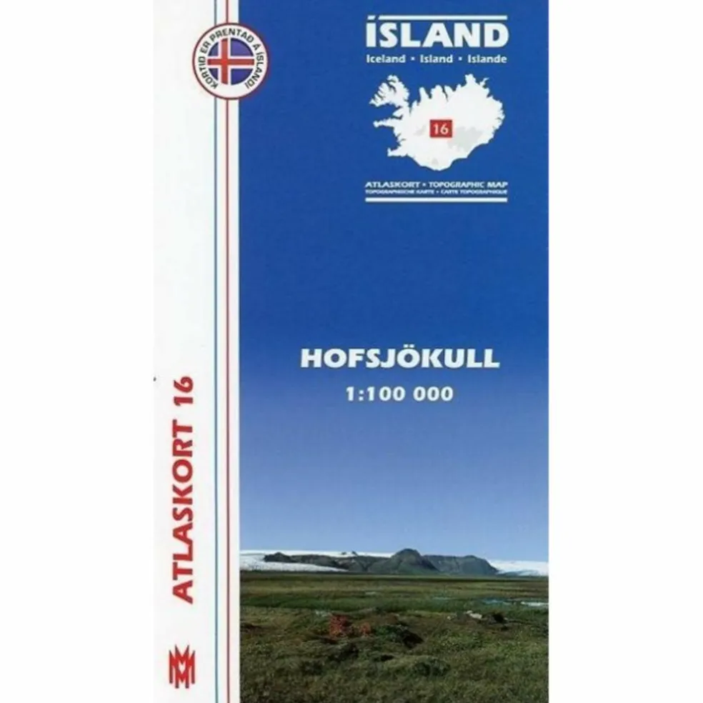 ATLASKORT 16: HOFSJÖKULL 1:100.000 - Wanderkarte