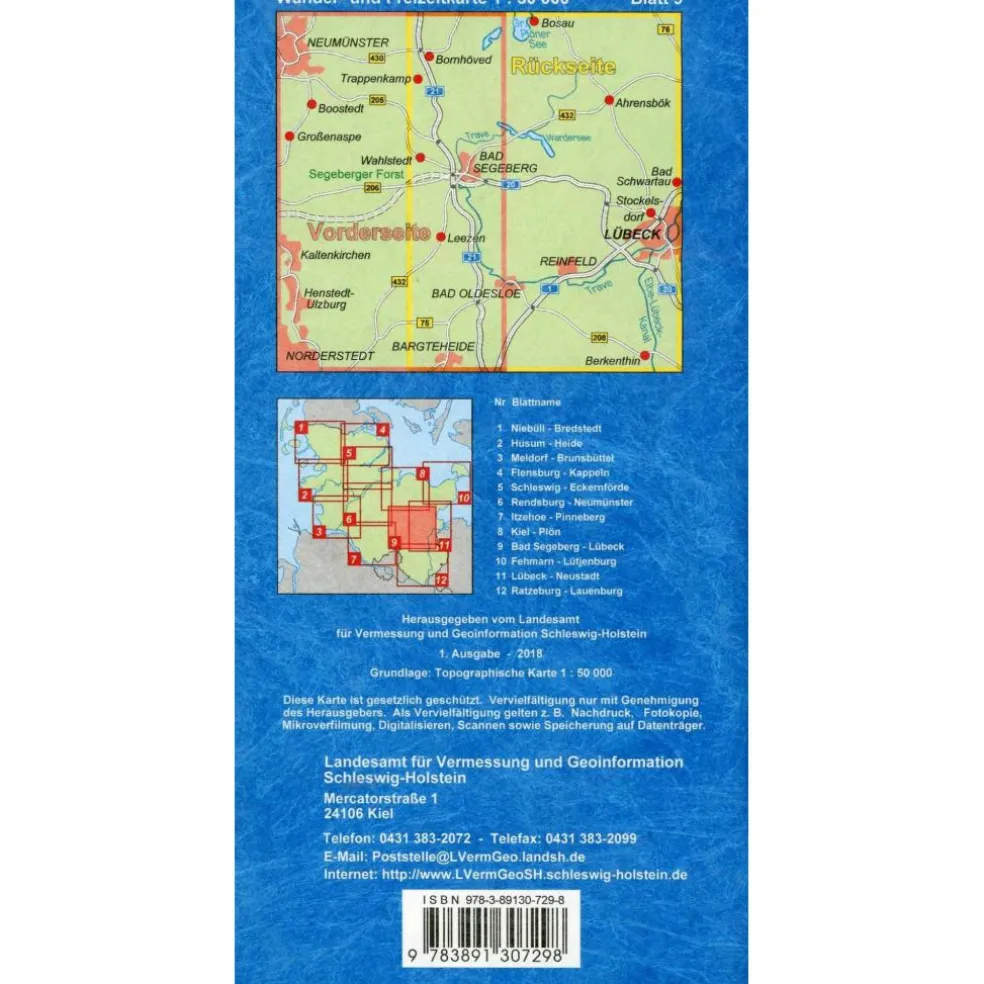 BAD SEGEBERG - LÜBECK 1 : 50 000 - Wanderkarte