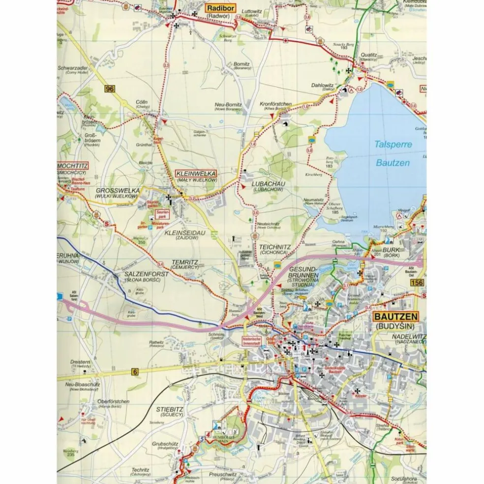 BAUTZEN UND UMGEBUNG 1 : 35 000 - Wanderkarte