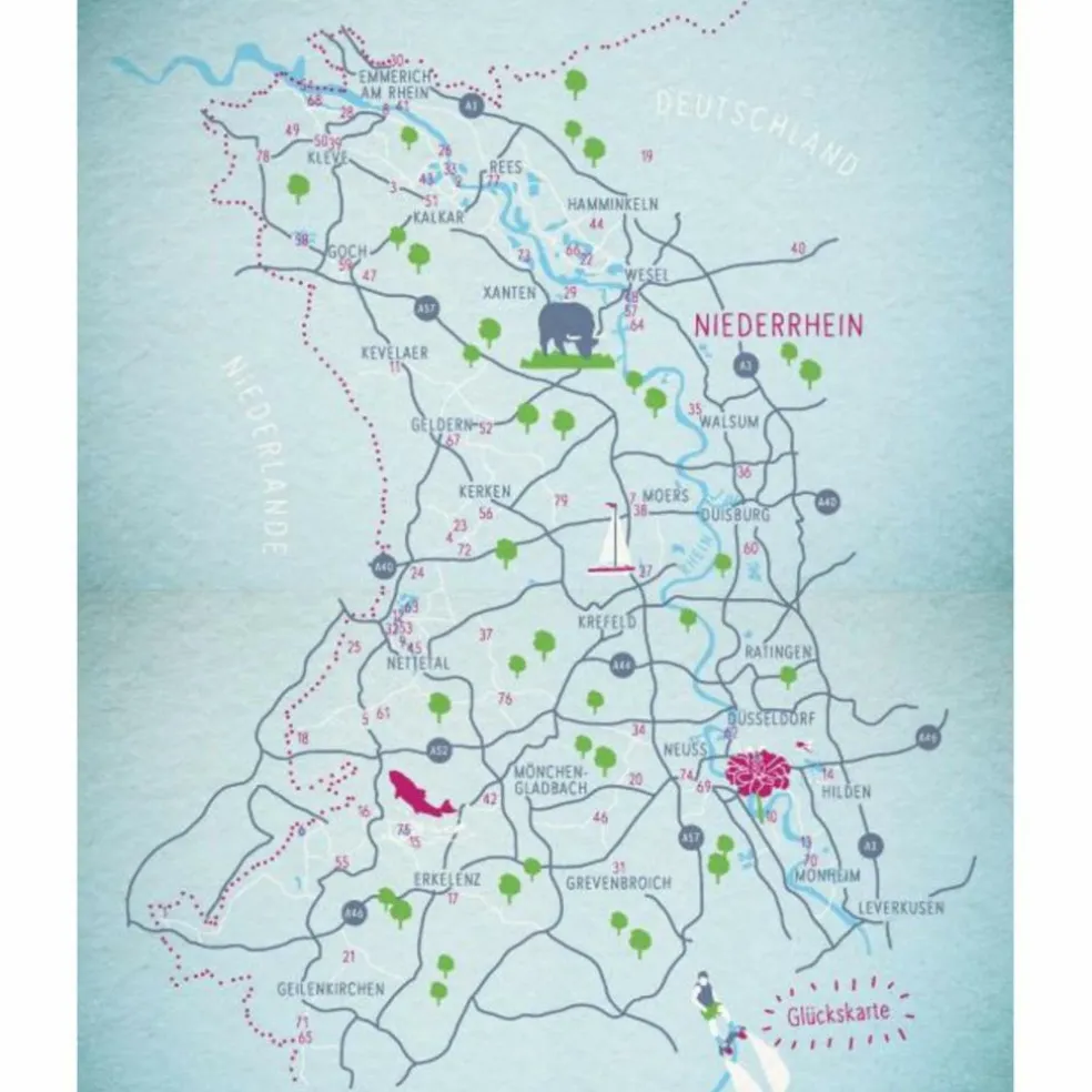 BLAUE GLÜCKSORTE AM NIEDERRHEIN - Reiseführer