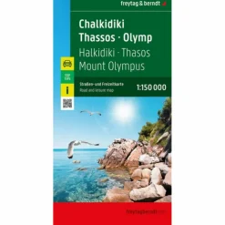 CHALKIDIKI - THASOS - OLYMP, STRAßEN- UND FREIZEITKARTE - Straßenkarte
