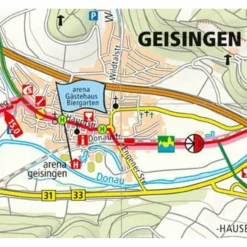 DONAU-RADWEG 1. DONAUESCHINGEN - PASSAU - Fahrradkarte
