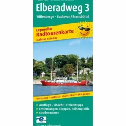 ELBERADWEG 3. WITTENBERGE - CUXHAVEN 1 : - Fahrradkarte