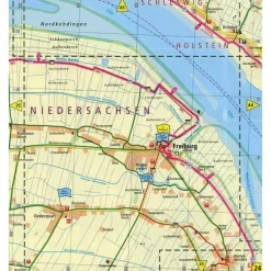 ELBERADWEG 3. WITTENBERGE - CUXHAVEN 1 : - Fahrradkarte