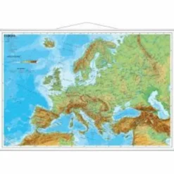 EUROPA, PHYSISCH 1 : 7 500 000. WANDKART - Poster