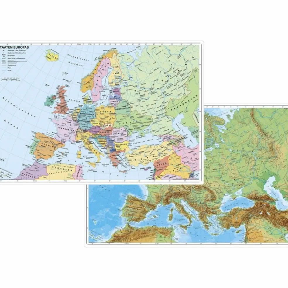 EUROPA PHYSISCH / POLITISCH. DUO-SCHREIB - Karte