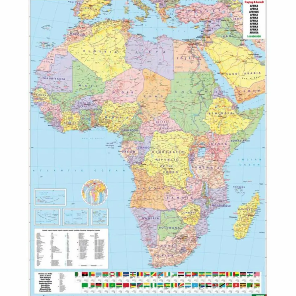 F+B AFRIKA, KONTINENTKARTE 1:8 000 000 - Straßenkarte