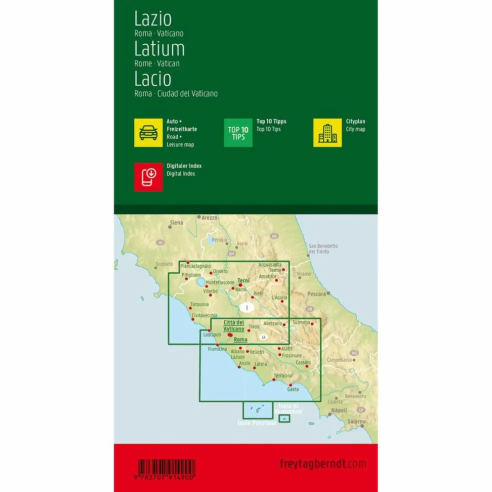 F&B LATIUM - ROM - VATIKAN 1 : 150 000 - Straßenkarte