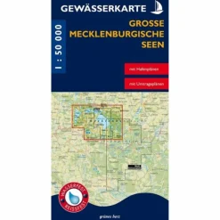GEWÄSSERKARTE GROßE MECKLENBURGISCHE SEEN - Wasserkarte