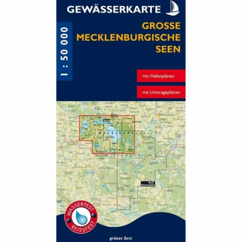 GEWÄSSERKARTE GROßE MECKLENBURGISCHE SEEN - Wasserkarte