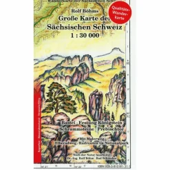 GROSSE KARTE DER SÄCHSISCHEN SCHWEIZ LAMINIERT 1 : 30.000 - Wanderkarte