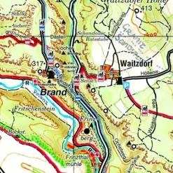 GROSSE KARTE DER SÄCHSISCHEN SCHWEIZ LAMINIERT 1 : 30.000 - Wanderkarte