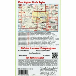 HALLE ( SAALE) UND UMGEBUNG 1 : 50 000. - Wanderkarte
