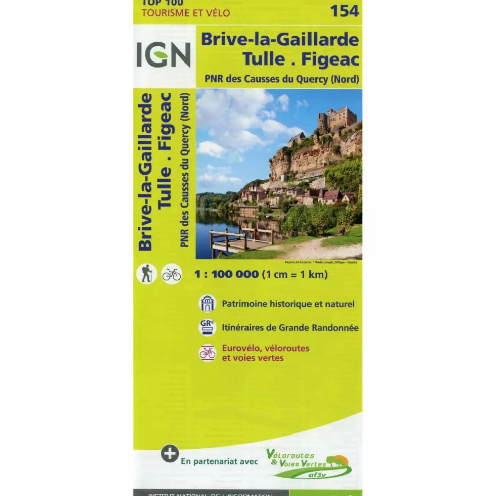 IGN 154 BRIVE-LA-GAILLARDE 1:100 000 - Karte