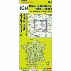 IGN 154 BRIVE-LA-GAILLARDE 1:100 000 - Karte