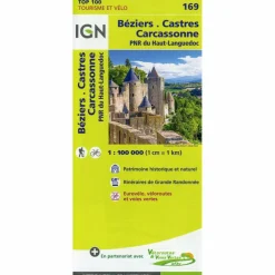 IGN 169 BÉZIERS.CASTRES.CARCASSONNE 1:100 000 - Wanderkarte