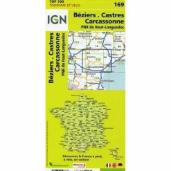 IGN 169 BÉZIERS.CASTRES.CARCASSONNE 1:100 000 - Wanderkarte