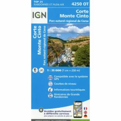 IGN 4250 OT CORTE - MONTE CINTO - Wanderkarte