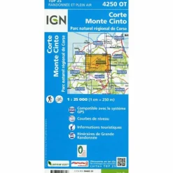 IGN 4250 OT CORTE - MONTE CINTO - Wanderkarte