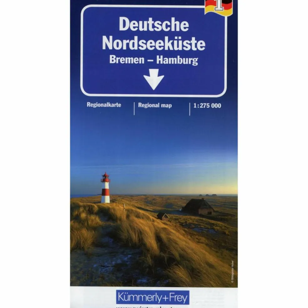 K+F DEUTSCHE NORDSEEKÜSTE 1 : 275.000 - Straßenkarte