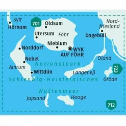 KOKA 705 AMRUM, FÖHR, LANGENEß - Wanderkarte