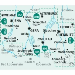 KOKA OSTTHÜRINGEN, ZWICKAU 1:50 000 - Wanderkarte