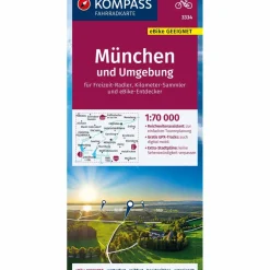 KOMPASS FAHRRADKARTE 3334 MÜNCHEN UND UMGEBUNG, 1:70000