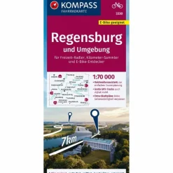 KOMPASS FAHRRADKARTE 3330 REGENSBURG UND UMGEBUNG 1:70.000