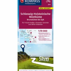 KOMPASS FAHRRADKARTE 3311 SCHLESWIG-HOLSTEINISCHE WESTKÜSTE