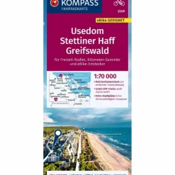KOMPASS FAHRRADKARTE 3349 USEDOM, STETTINER HAFF, GREIFSWALD