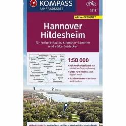 KOMPASS FAHRRADKARTE HANNOVER, HILDESHEIM 1:50.000, FK 3215 - Fahrradkarte