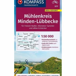 KOMPASS FAHRRADKARTE MÜHLENKREIS MINDEN, LÜBBECKE 1:50.000, - Fahrradkarte