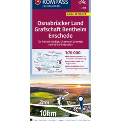 KOMPASS FAHRRADKARTE OSNABRÜCKER LAND, GRAFSCHAFT BENTHEIM