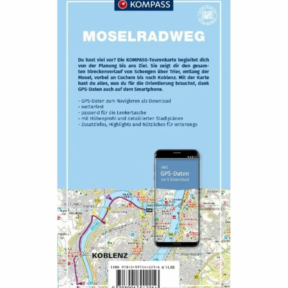 KOMPASS FAHRRAD-TOURENKARTE MOSELRADWEG 1:50.000
