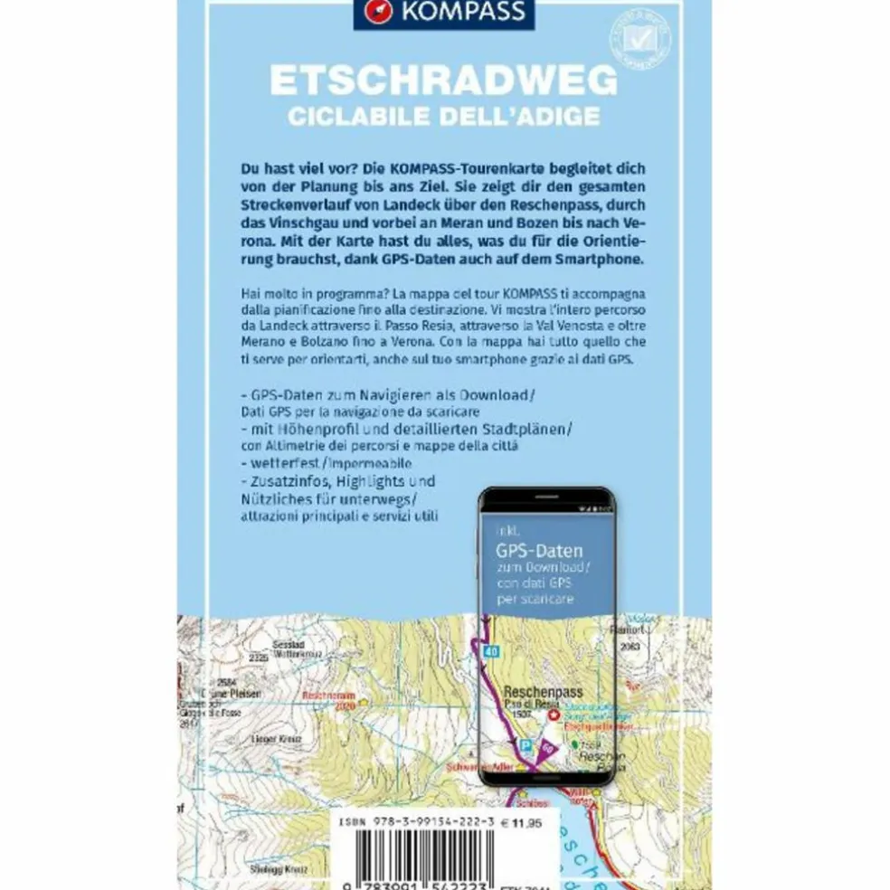 KOMPASS FAHRRAD-TOURENKARTE ETSCHRADWEG