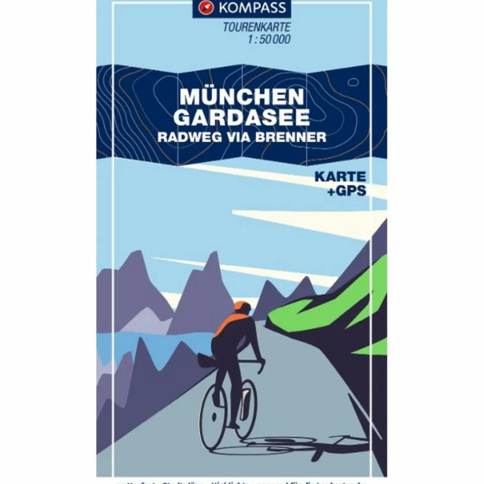 KOMPASS FAHRRAD-TOURENKARTE MÜNCHEN - GARDASEE VIA BRENNER