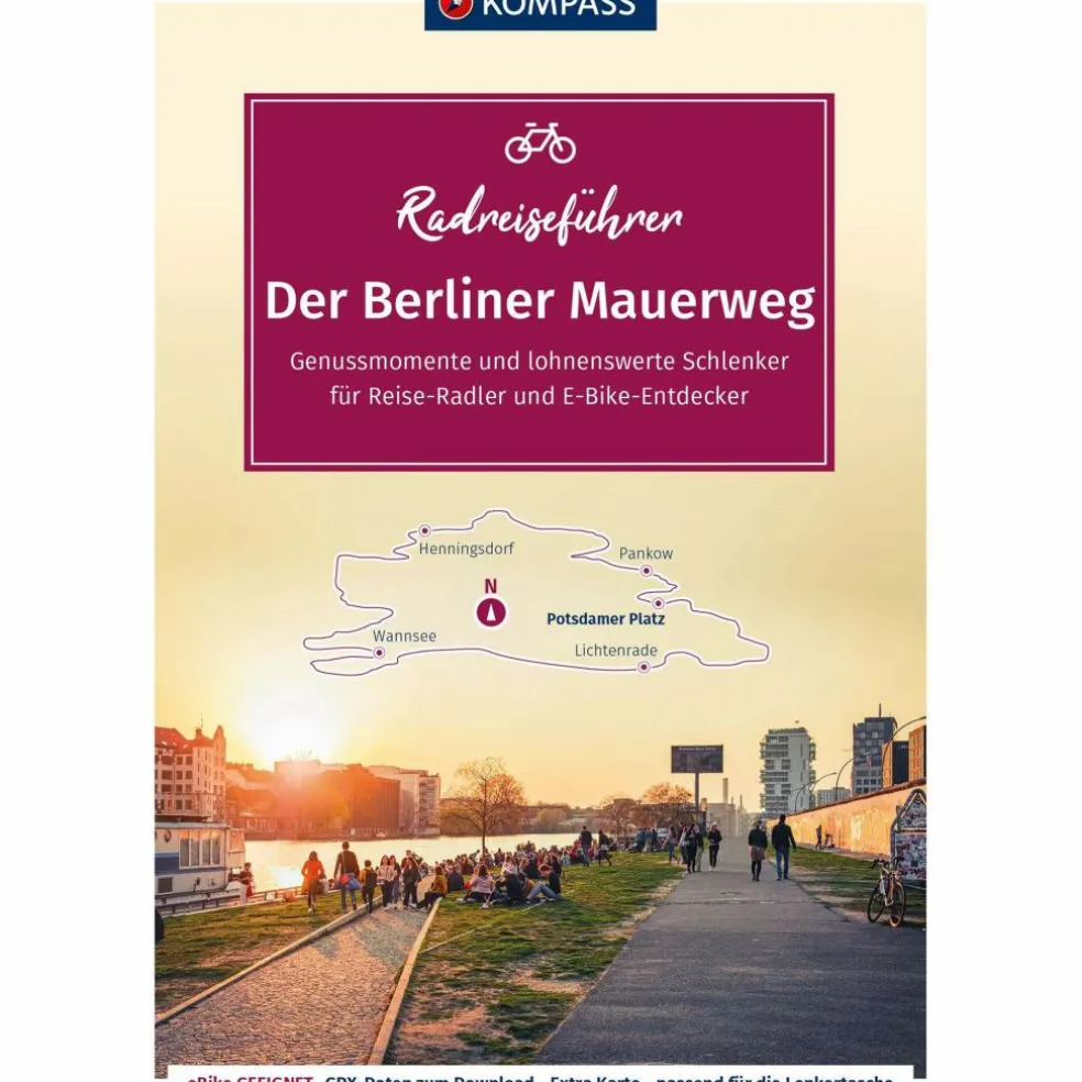 KOMPASS RADREISEFÜHRER DER BERLINER MAUERWEG - Radwanderführer