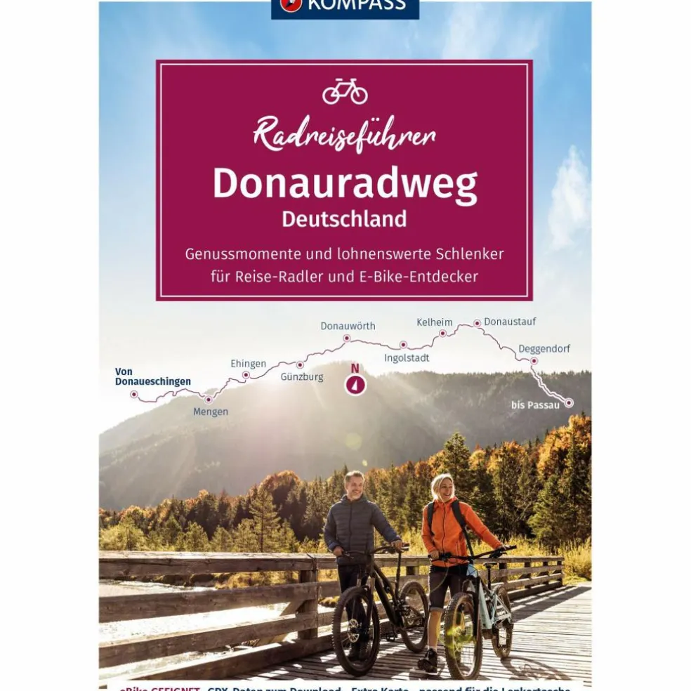 KOMPASS RADREISEFÜHRER DONAURADWEG DEUTSCHLAND - Radwanderführer
