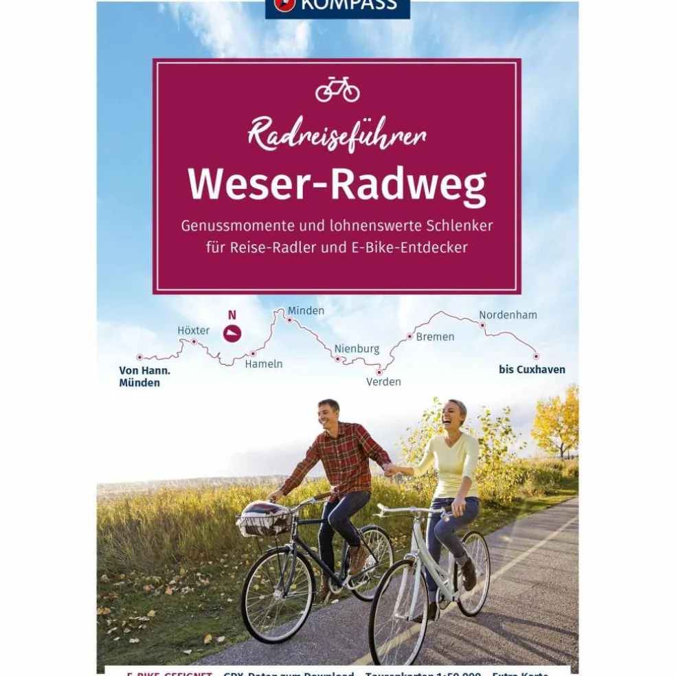 KOMPASS RADREISEFÜHRER WESER-RADWEG - Radwanderführer